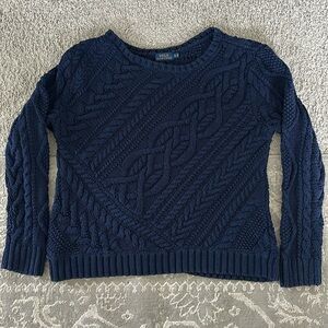 Navy Polo Ralph Lauren Cable Knit Sweater